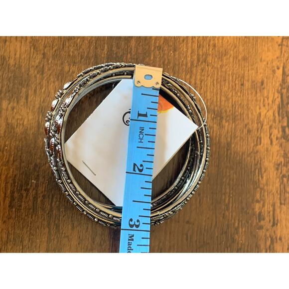 Antika Antique Silver Set of Seven Bangle Bracelets with Designs New with tag - Picture 4 of 5